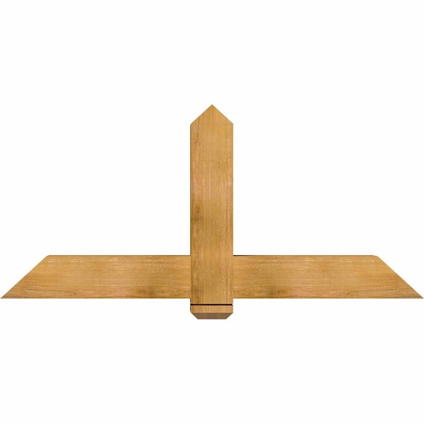 Ekena Millwork Eugene Rough Sawn Timber Gable Bracket, Western Red Cedar, 60"W x 27"H x 6"D x 6"F, 11/12 Pitch GBW060X27X0606EUG00RWR - main